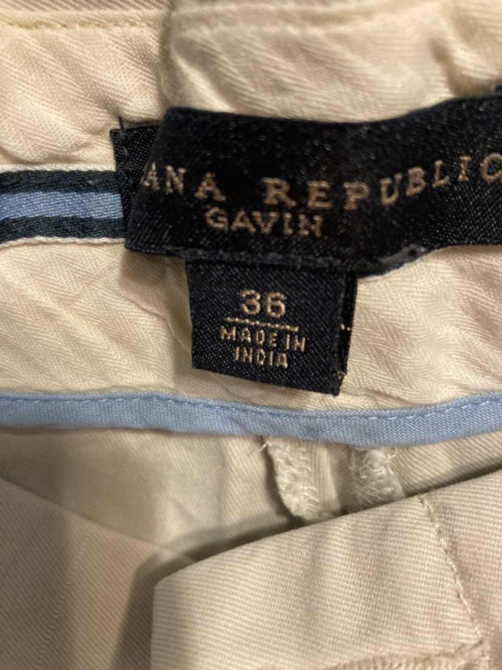 Banana Republic Beige Chinos with Light Blue Trim